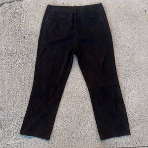 FRAME Black Lamb Suede Trouser Pants